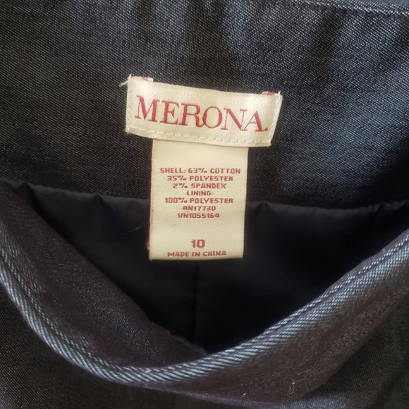 Merona Navy Pencil Skirt - Size 10 - Denim pattern - Picture 8 of 8